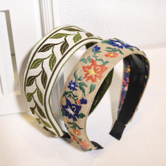 Retro wholesale ethnic fashion handmade anti-slip embroidery fashionable hairband for women