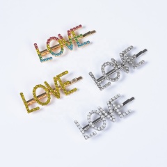 2020 Autumn and winter words hair clip flash geometric letters rhinestone crystal hairpin LOVE word hair clip 2020 Autumn and winter words hair clip flash geometric letters rhinestone crystal hairpin LOVE word hair clip