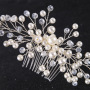 Luxury silver pearl crystal  hair accessories wedding bridal hair combs