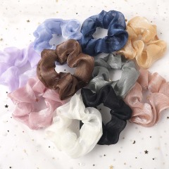 Wholesale high-quality summer women girls transparent mesh organza scrunchies Wholesale high-quality summer women girls transparent mesh organza scrunchies