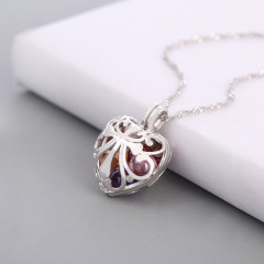 Korean fashion valentine's day christmas gift jewelry silver women 925 heart of love necklace
