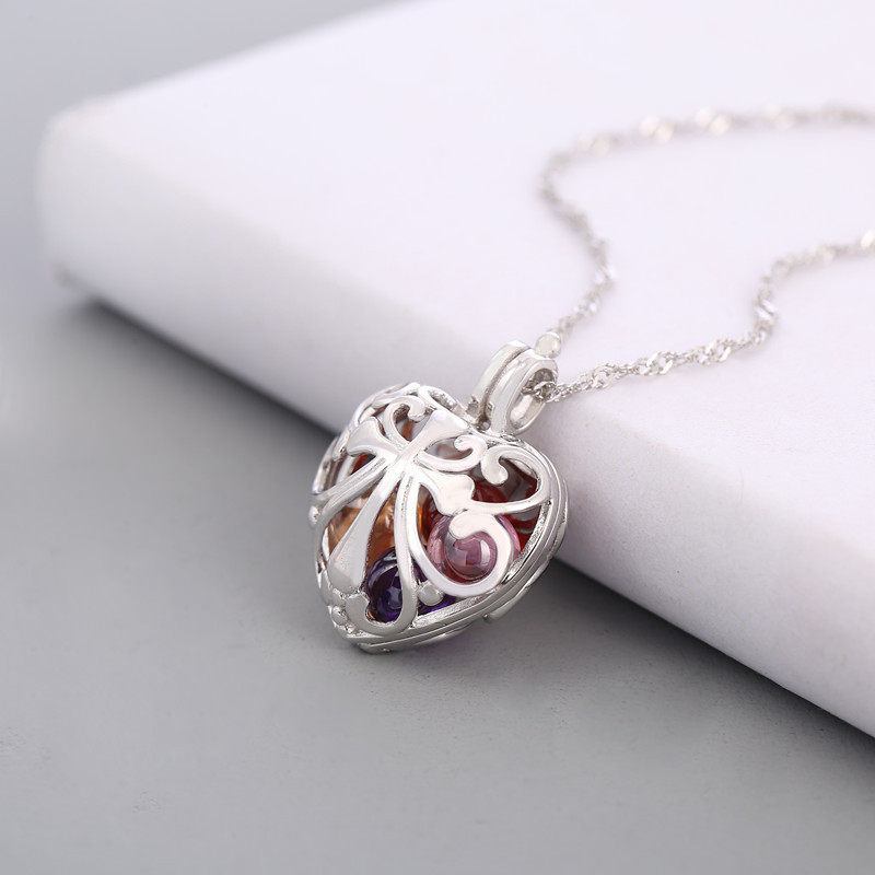 Korean fashion valentine's day christmas gift jewelry silver women 925 heart of love necklace Korean fashion valentine's day christmas gift jewelry silver women 925 heart of love necklace