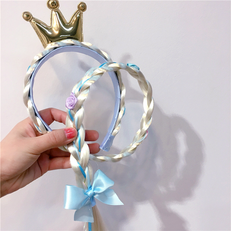 New Arrival Princess Child Party Cosplay Snowflake Crown Color Braided Hairband New Arrival Princess Child Party Cosplay Snowflake Crown Color Braided Hairband