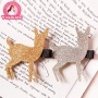 Ins wholesale gold and silver hair clip claw korean glitter pink deer kids hairpin for sale Ins wholesale gold and silver hair clip claw korean glitter pink deer kids hairpin for sale
