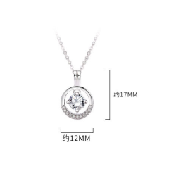fashion valentine's day christmas gift jewelry women zircon silver necklace 925 sterling