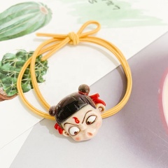 New simple wholesale cartoon double line knotted elastic hair ropes cartoon hair ties for girls for sale