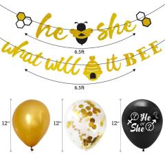 Bee Banner Cake Topper party balloon Gender Reveal Party Decorations Set