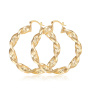 Fashion copper round hoop 18K gold plated texture earrings accessories Fashion copper round hoop 18K gold plated texture earrings accessories