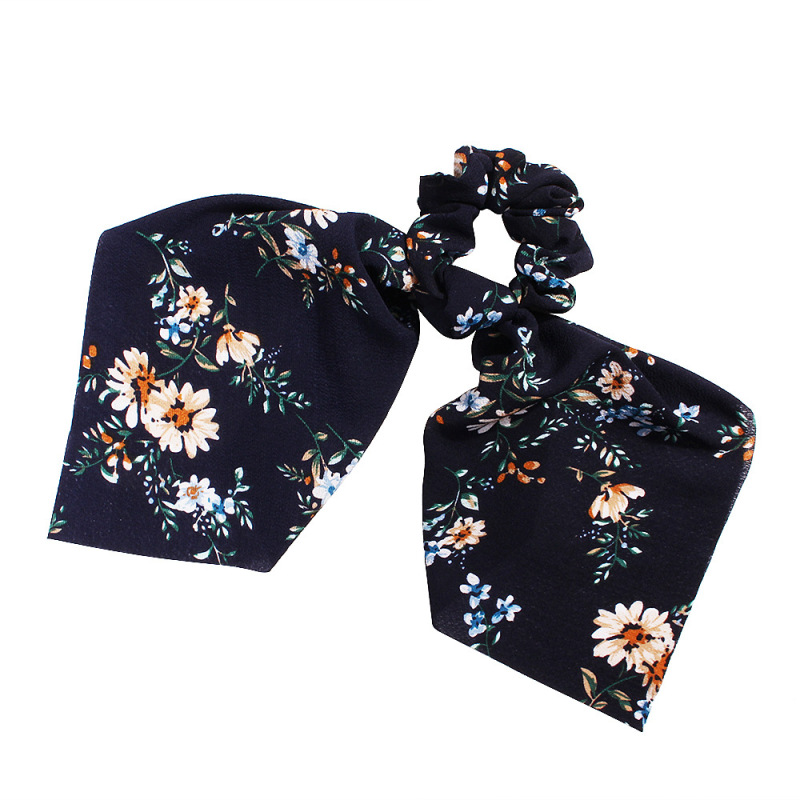 2020 Chiffon Ribbon long bow knot elastic hair scarf scrunchies silk hair ties custom for girls womens 2020 Chiffon Ribbon long bow knot elastic hair scarf scrunchies silk hair ties custom for girls womens