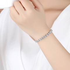 Amazon women Tennis one double three row CZ crystal zircon stone bracelet bangle Jewelry