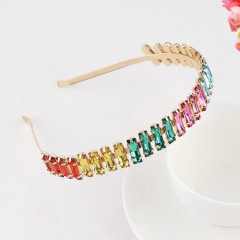 New women colorful glitter hairhoop bling metal hairband wedding rhinestone baroque headbands