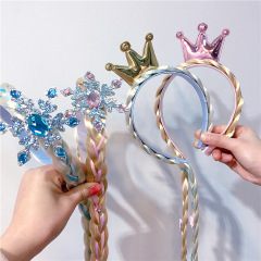 New Arrival Princess Child Party Cosplay Snowflake Crown Color Braided Hairband New Arrival Princess Child Party Cosplay Snowflake Crown Color Braided Hairband