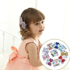 Korean manufactory double-layer glitter leather colorful hair bow grip clips for baby girl Korean manufactory double-layer glitter leather colorful hair bow grip clips for baby girl