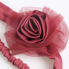Colorful baby head band fabric rose flower hair band for korean style