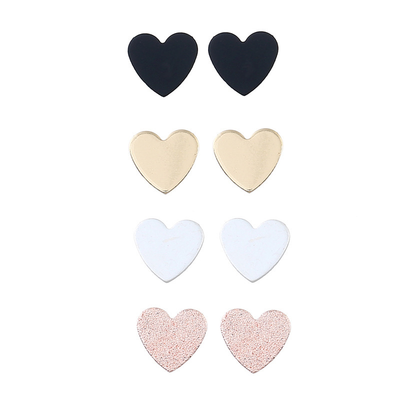 2020 fashion wholesale custom jewelry heart shape alloy stud earrings for women