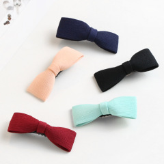 wholesale korean baby kids candy color cute fabric bow hair clips for girls
