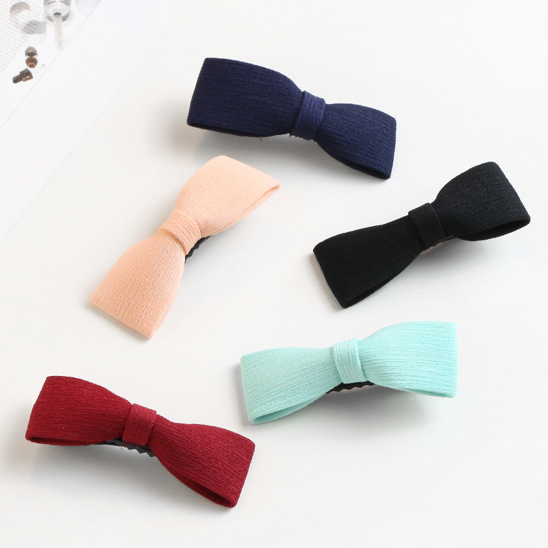 wholesale korean baby kids candy color cute fabric bow hair clips for girls