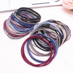 Children's base double beads wholesale elasic hair tie bulk hair accessories easy black elastic hair ties