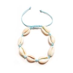 Fashion beach foot jewelry wax thread hand-woven shell anklets for women Fashion beach foot jewelry wax thread hand-woven shell anklets for women