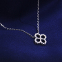 Four clover leaf shape 925 sterling silver gold plated moissanite diamond necklace Four clover leaf shape 925 sterling silver gold plated moissanite diamond necklace