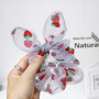 Summer hot sale strawberry pattern yarn elastic rabbit ear hair scrunchies for girls  hair accessories