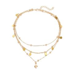 Bohemian mini cactus Chain Sequin Tassel Pendant jewelry gold choker necklace for women Bohemian mini cactus Chain Sequin Tassel Pendant jewelry gold choker necklace for women