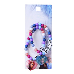 2020 new arrived princess girl fashion name colorful beads stretch string bracelet