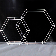 Hexagon Metal Garden Flower Wedding Arch for rental wedding stage decoration Hexagon Metal Garden Flower Wedding Arch for rental wedding stage decoration