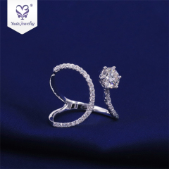Classical Cubic Zirconia 14k 18K Gold sliver Plated Platinum wedding moissanite Ring