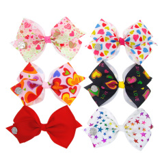 European and American 6 colors girls love jojo bows hair clip for Valentine's Day