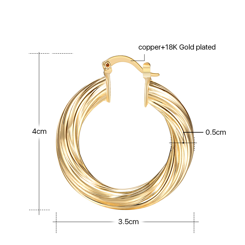 wholesale simple women fashion thread 18K gold plated circle hoop copper earrings wholesale simple women fashion thread 18K gold plated circle hoop copper earrings