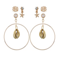 2019 fashion jewelry for women gold stud earring and dangle drop hoop earring sets