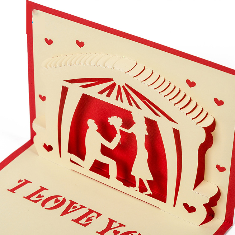 Luxury Handmade Wedding Printing 3d Pop Up Card Wedding Invitation Card