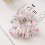 Wholesale New 2020 Korean Colorful Printed Fabric Yarn Elastic Scrunchies For Women