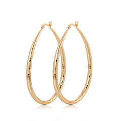 Wholesale fashion women texture big long drip plating 18k gold drop earring