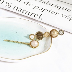 Vintage pearl sweet temper diamond hair clip set types of barrettes for girls