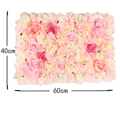 3d wedding party decorative pink and white artificial silk rose flower wall