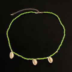 Wholesale fashion jewelry green beads women necklace with shell