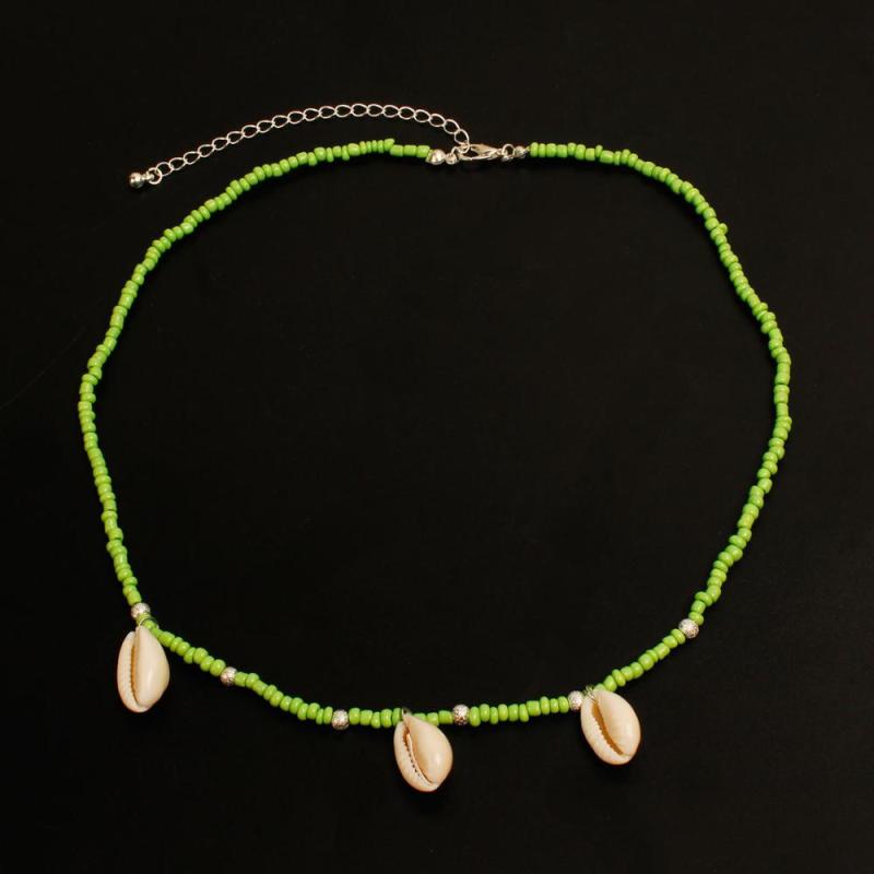 Wholesale fashion jewelry green beads women necklace with shell Wholesale fashion jewelry green beads women necklace with shell