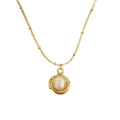 Fashion 18K gold pendant europe vintage jewelry baroque brass copper pearl necklace Fashion 18K gold pendant europe vintage jewelry baroque brass copper pearl necklace