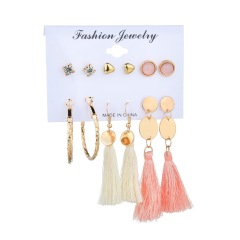 Bohemian new multi-piece tassel earrings flowers earrings jewelry wholesale