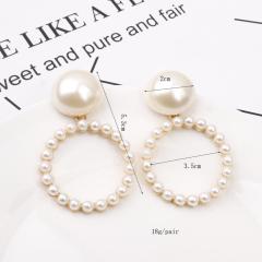 New INS Chandelier Earrings Elegant women Large Dangle Hoop Pearl drop Earring