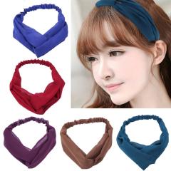 Women's Cotton Elastic spa Washing headband yoga hair bands cross mixed colors headband