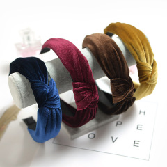 Sold colors Bunny Ears Bowknot Hair Accessories Cloth Wrapped women hair Hoops