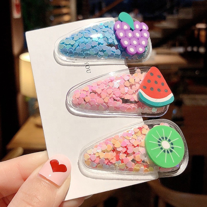New fashion fruit shape creation france cute pvc hair clip set in hair pieces