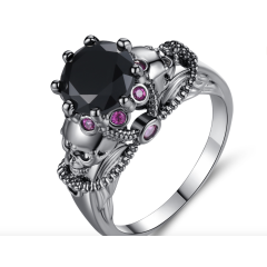 Fashionable high quality copper skull stainless steel punk style rings Fashionable high quality copper skull stainless steel punk style rings