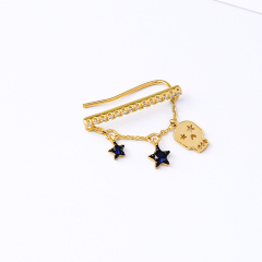 Custom fashion fantasy accessories DIY jewelry silver gold skull earrings
