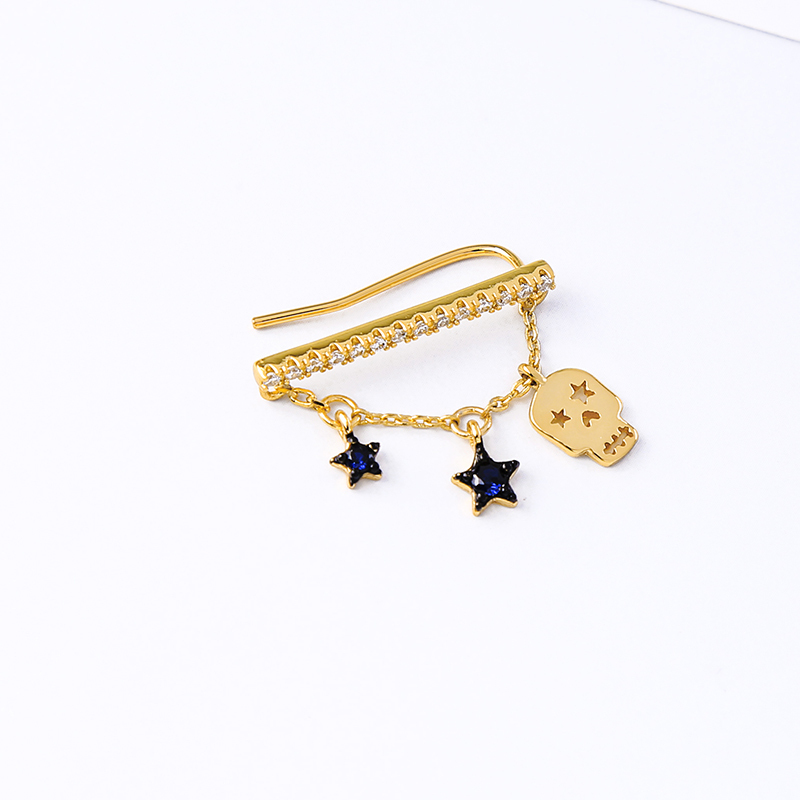 Custom fashion fantasy accessories DIY jewelry silver gold skull earrings Custom fashion fantasy accessories DIY jewelry silver gold skull earrings