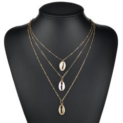 Custom gold silver shell jewelry chunky design multi layered choker necklace