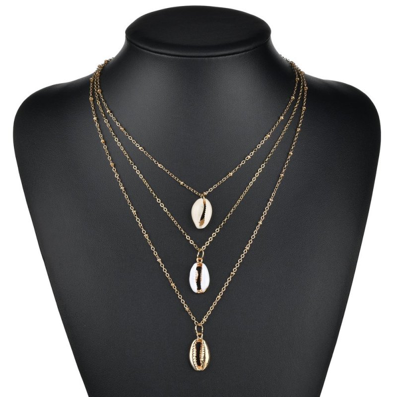 Custom gold silver shell jewelry chunky design multi layered choker necklace Custom gold silver shell jewelry chunky design multi layered choker necklace